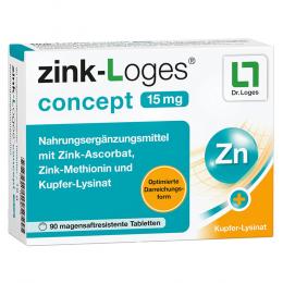 ZINK-LOGES concept 15 mg magensaftres.Tabletten 90 St Tabletten magensaftresistent