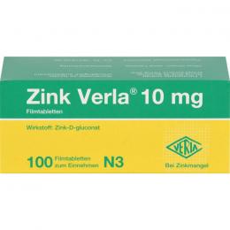 ZINK VERLA 10 mg Filmtabletten 100 St.