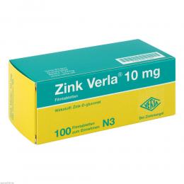 ZINK VERLA 10 mg Filmtabletten 100 St Filmtabletten