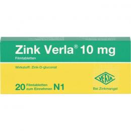ZINK VERLA 10 mg Filmtabletten 20 St.