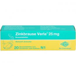 ZINKBRAUSE Verla 25 mg Brausetabletten 20 St.