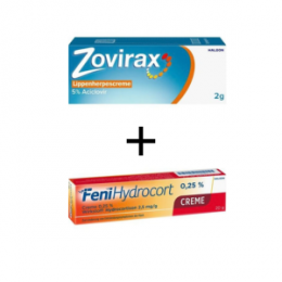 ZOVIRAX Lippenherpes Creme 2 g + FeniHydrocort Creme 0,25% 20 g